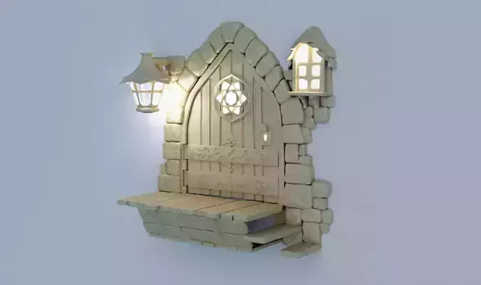 MEDIEVAL DOOR - LIGHT 3D print model