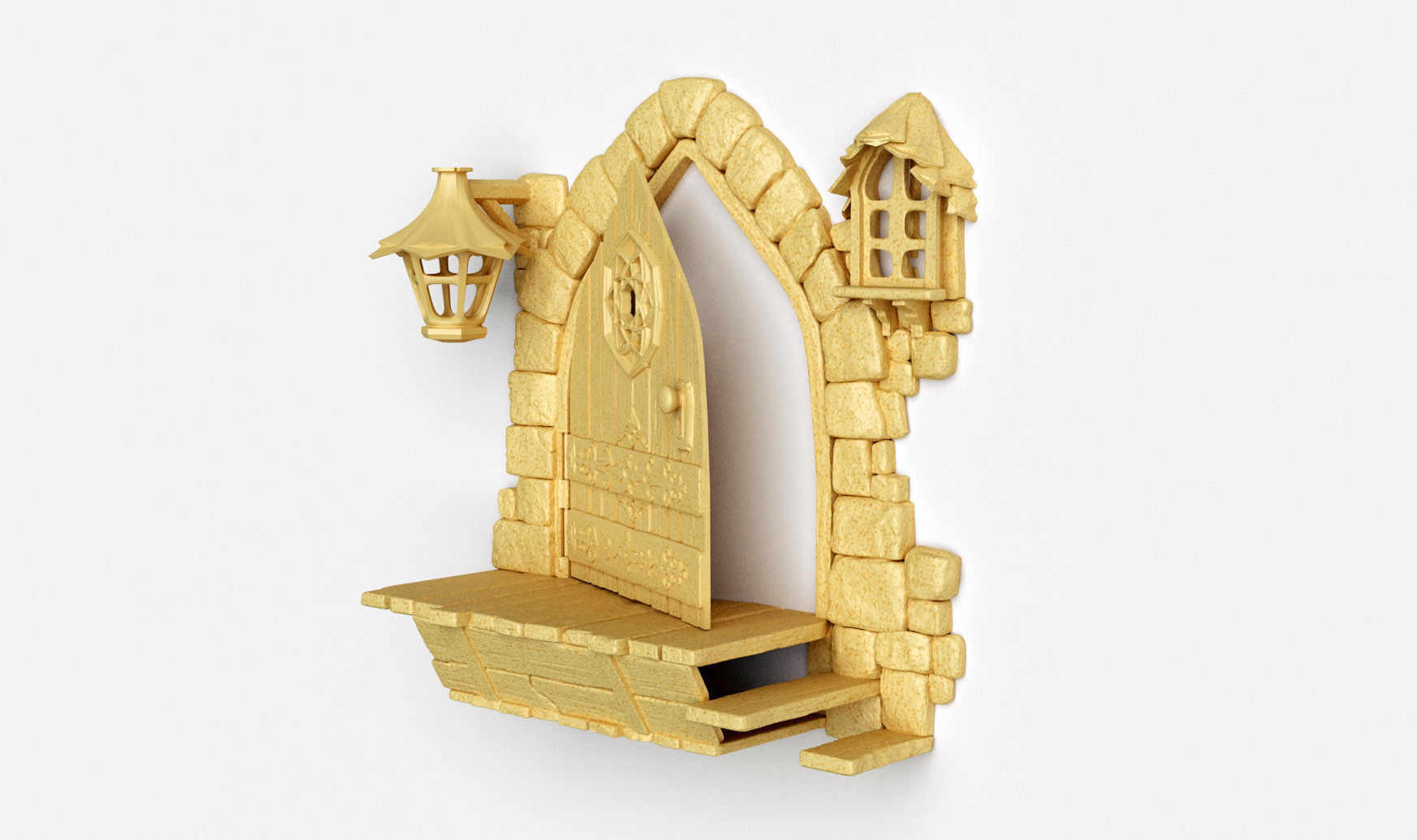 MEDIEVAL DOOR - LIGHT 3D print model_3