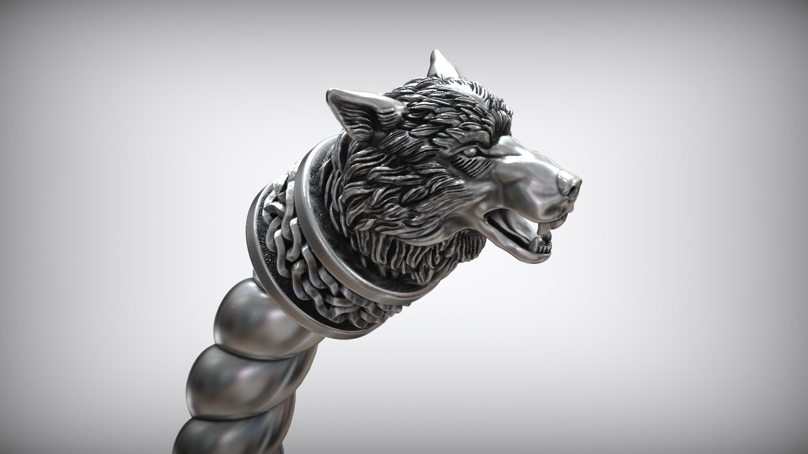 Odin Wolves Nordic Viking Bangle Amulet Bracelet  3D print model_2