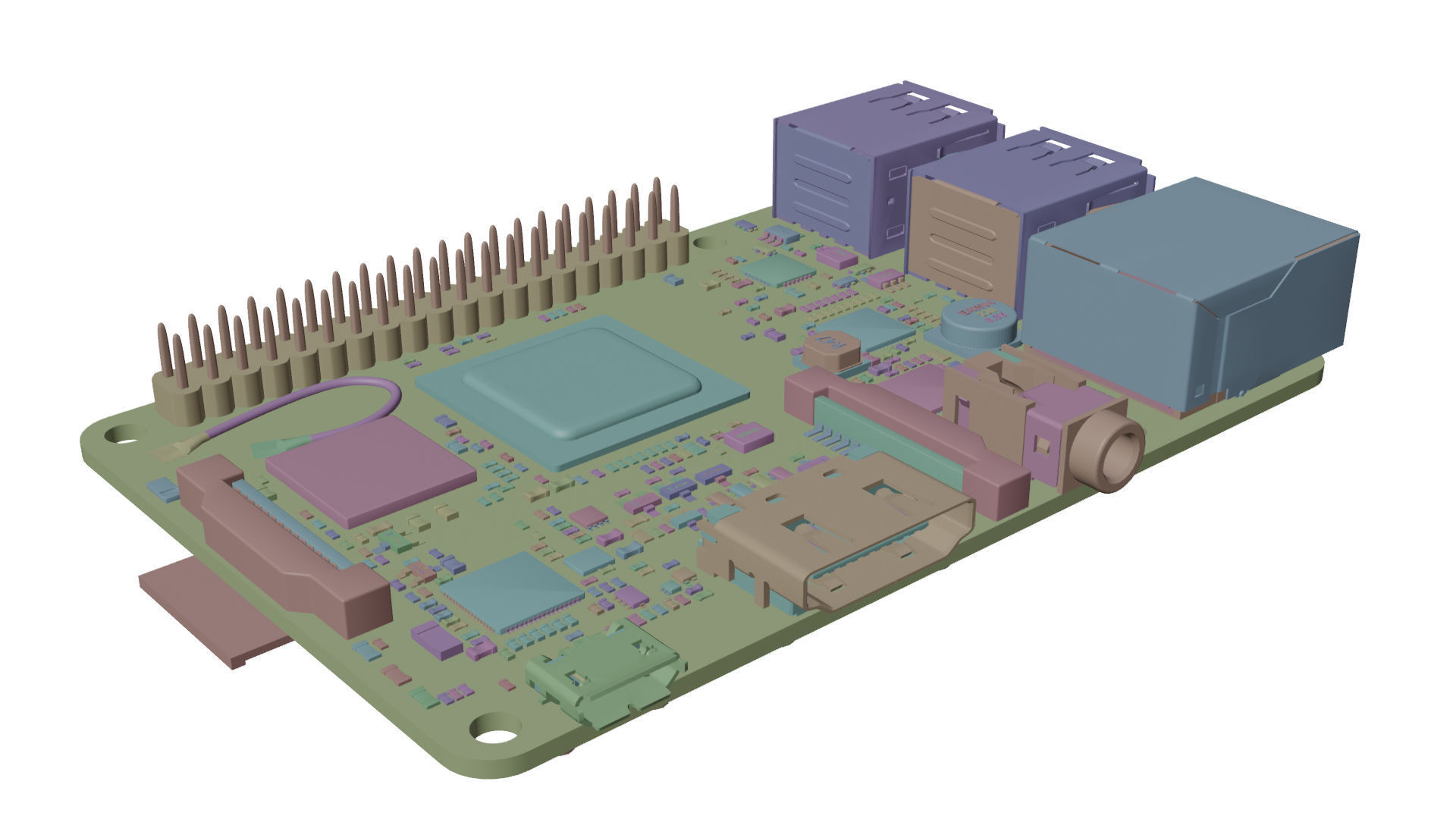 Asus Thinker board 3D model_11
