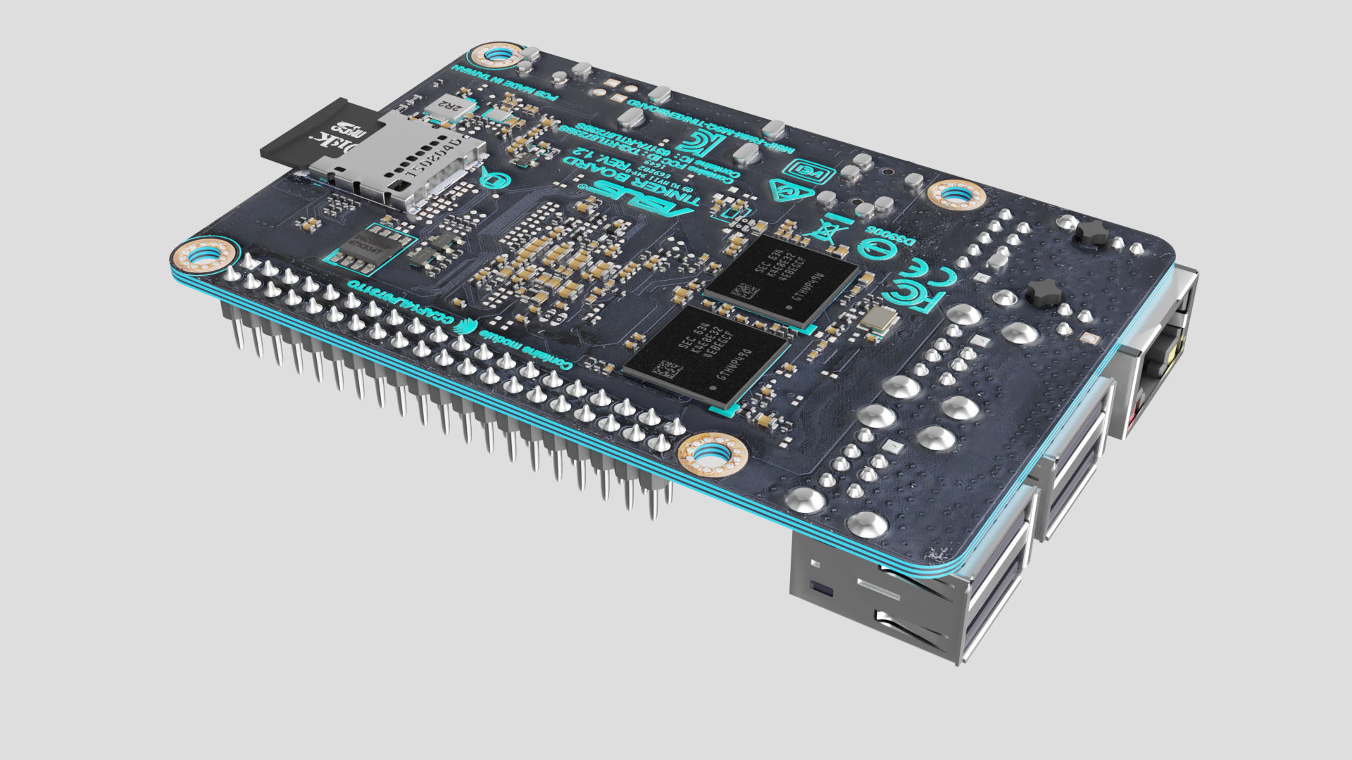 Asus Thinker board 3D model_7