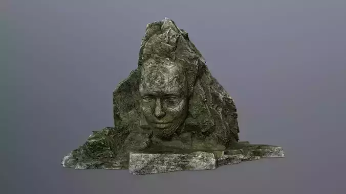 Mountain  face Low-poly 3D model