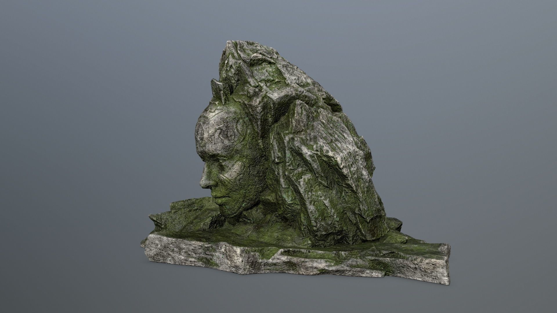 Mountain  face Low-poly 3D model_3