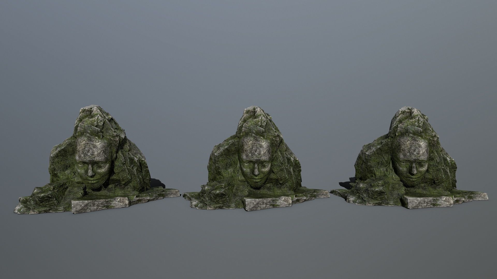 Mountain  face Low-poly 3D model_1