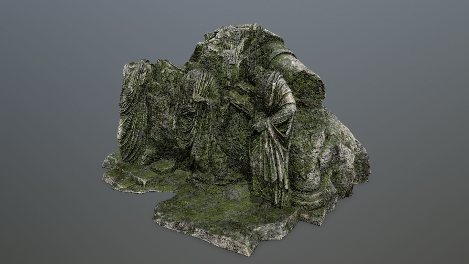 statue mountain Low-poly 3D model_3