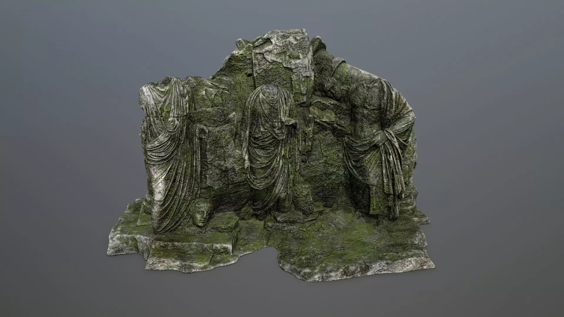 statue mountain Low-poly 3D model_0