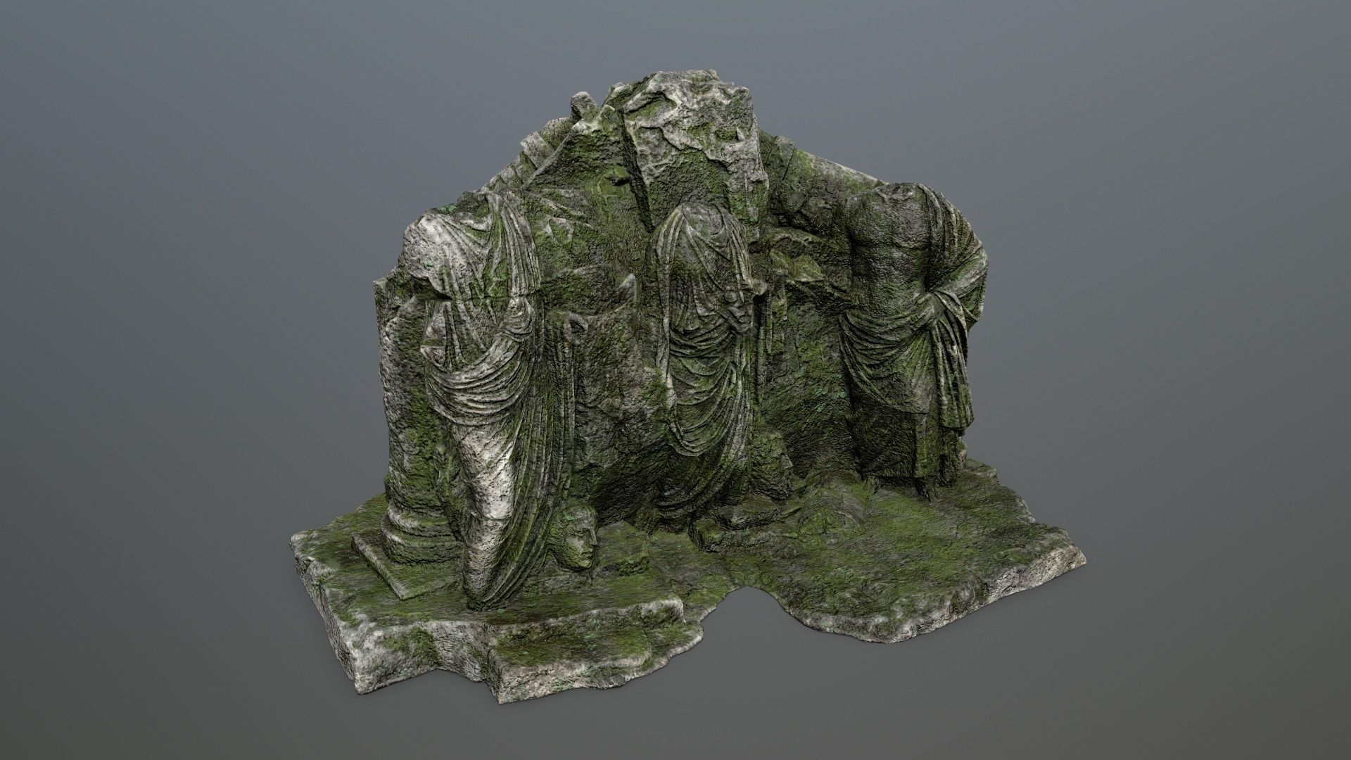 statue mountain Low-poly 3D model_9