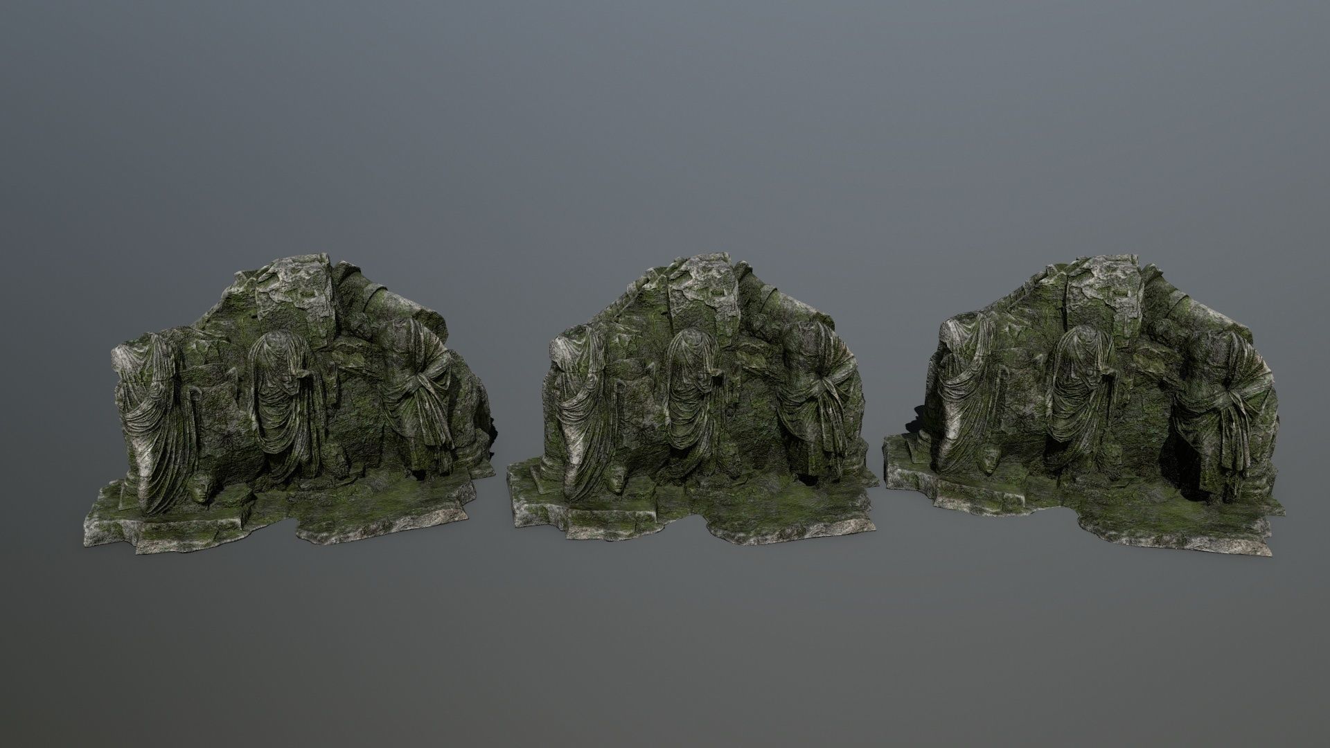statue mountain Low-poly 3D model_1