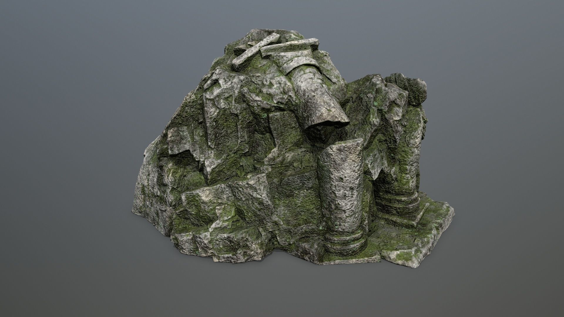 statue mountain Low-poly 3D model_7