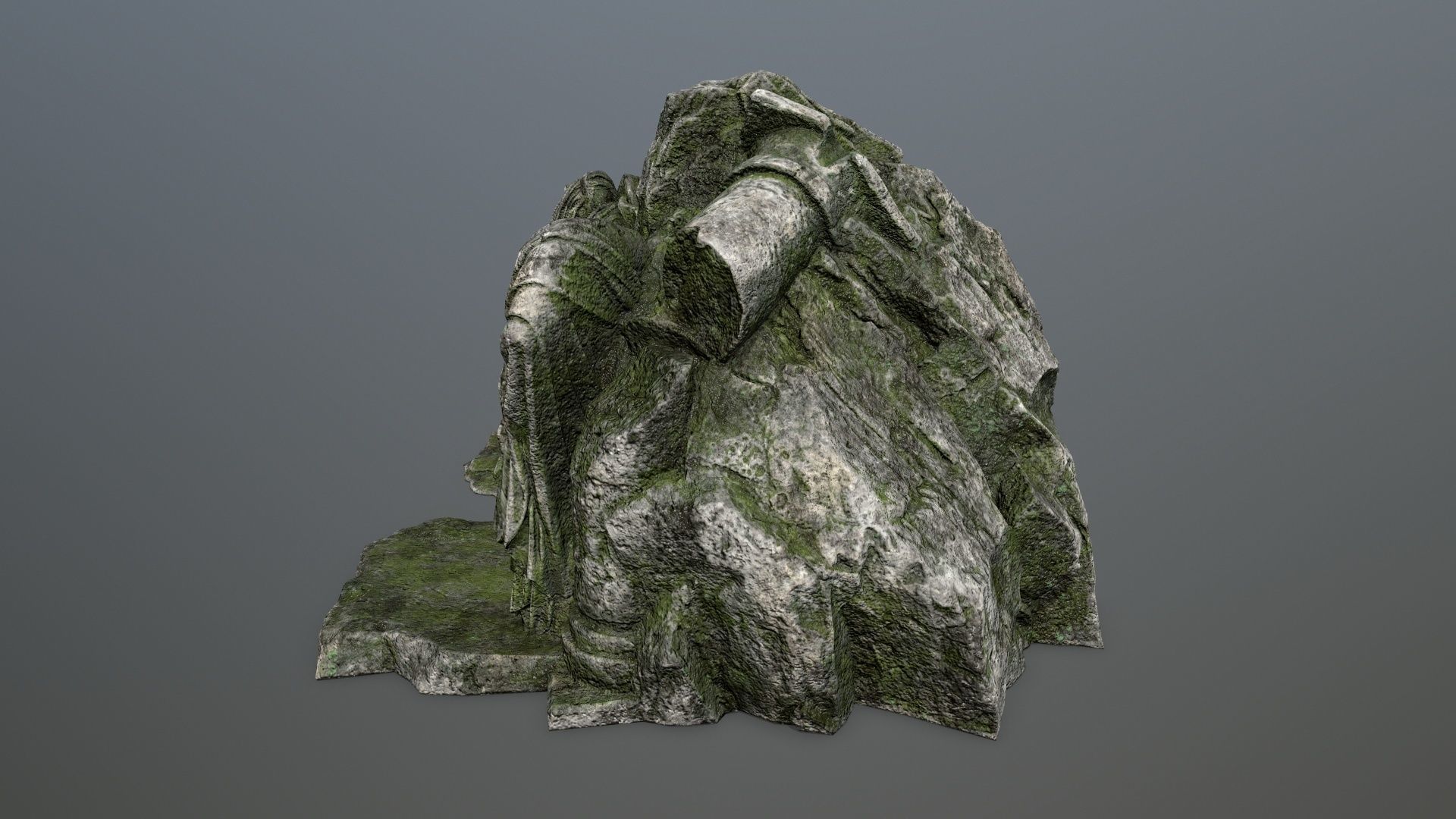 statue mountain Low-poly 3D model_4
