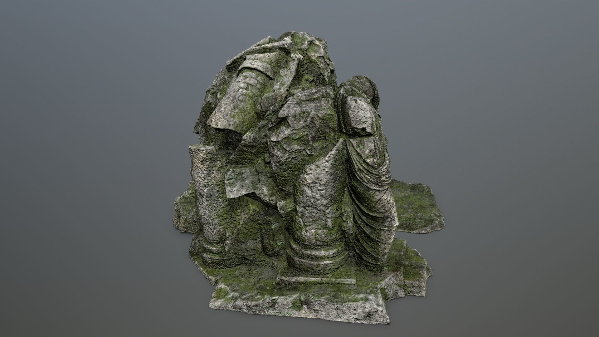 statue mountain Low-poly 3D model_8