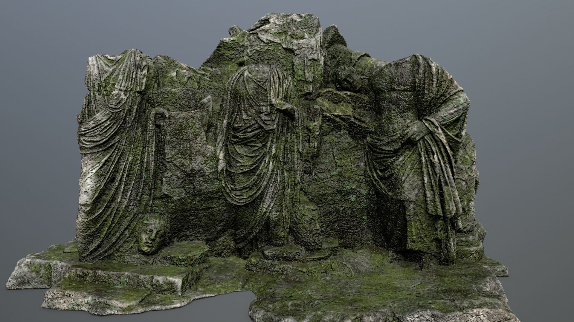 statue mountain Low-poly 3D model_10
