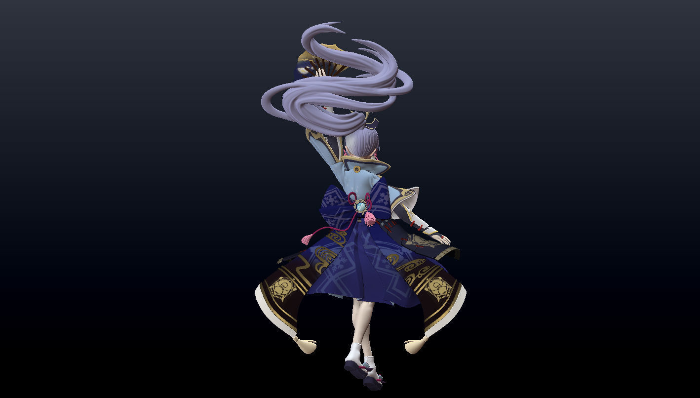 Kamisato Ayaka 3D Statue Model Ztl ZPR OBJ STL Blend file 3D model_8