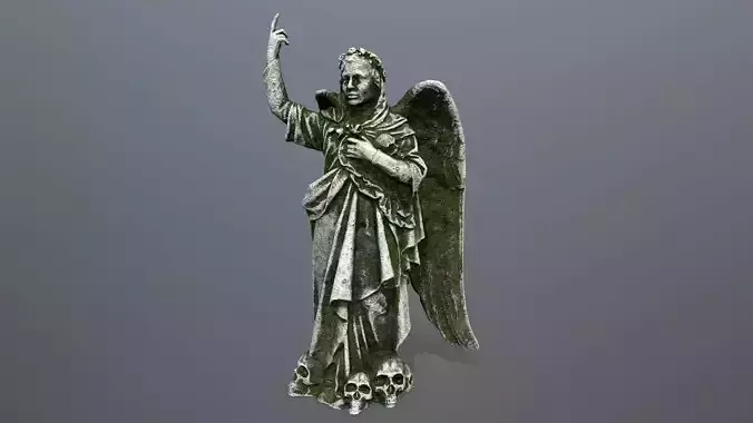 Angel Statue 02  Low-poly 3D model