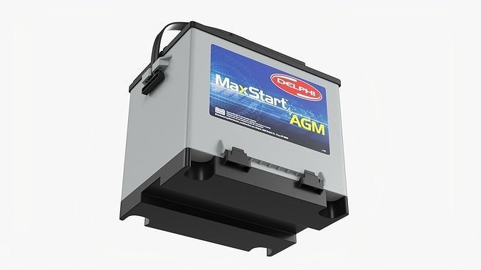 Delphi MaxStart AGM Car Battery 3D model 3