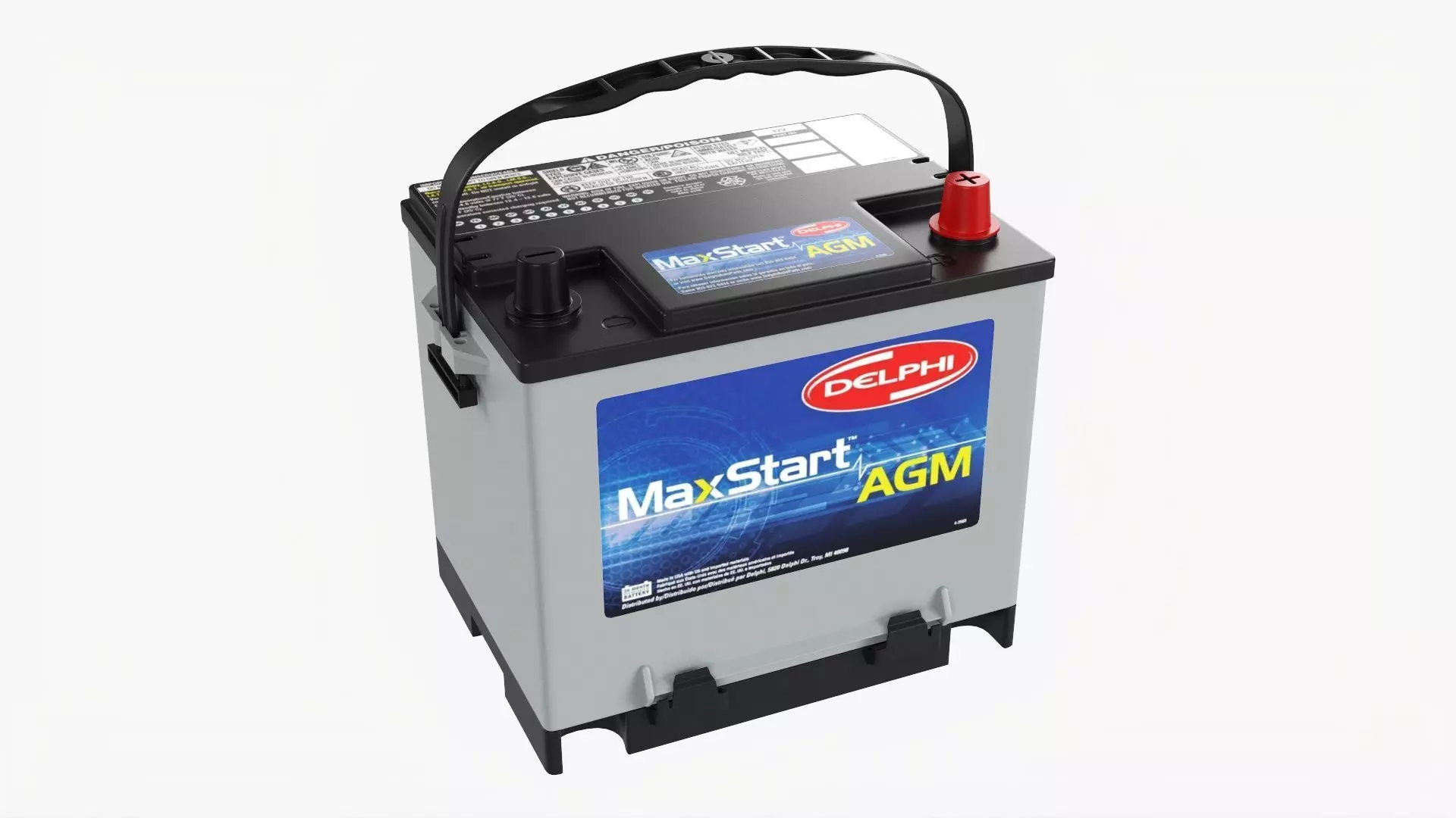 Delphi MaxStart AGM Car Battery 3D model