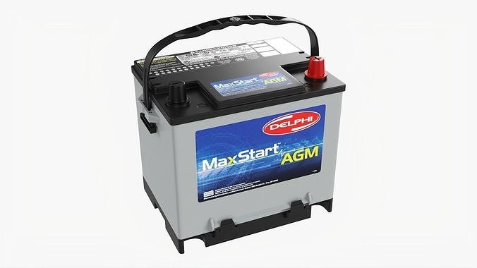Delphi MaxStart AGM Car Battery 3D model