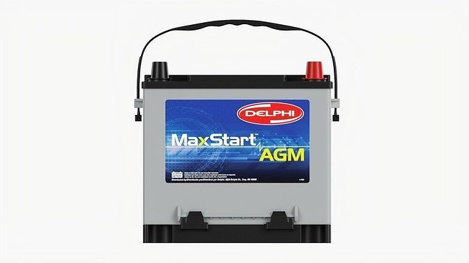 Delphi MaxStart AGM Car Battery 3D model 4
