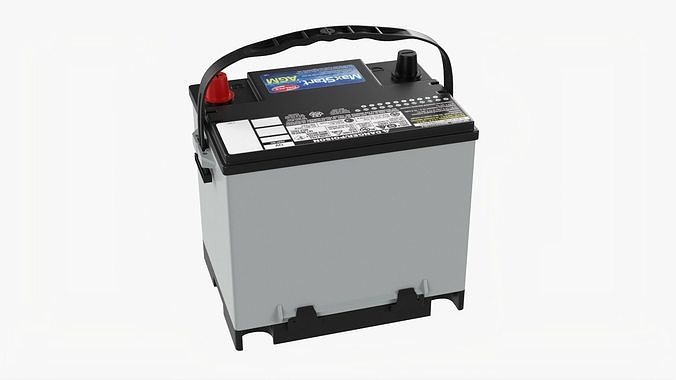 Delphi MaxStart AGM Car Battery 3D model 2