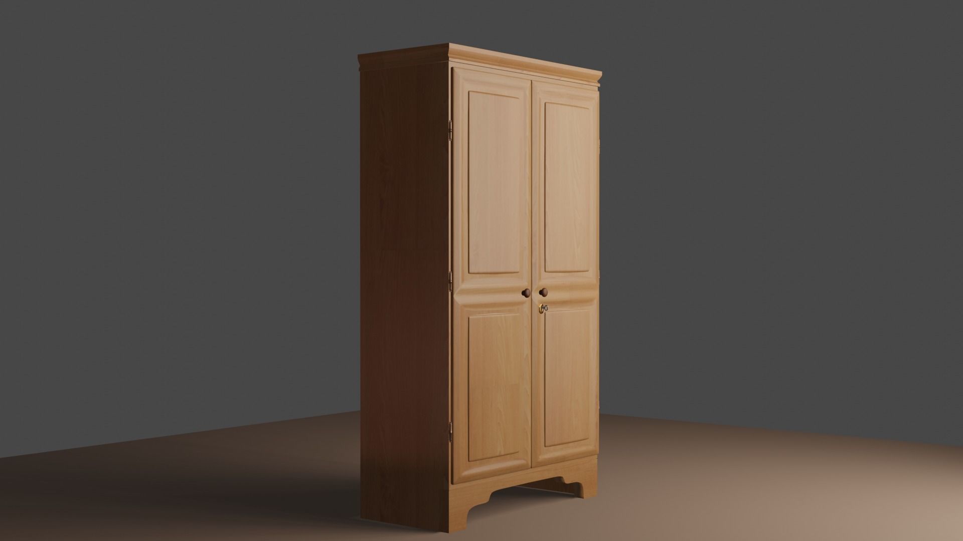 Rustic wardrobe Free 3D model_4