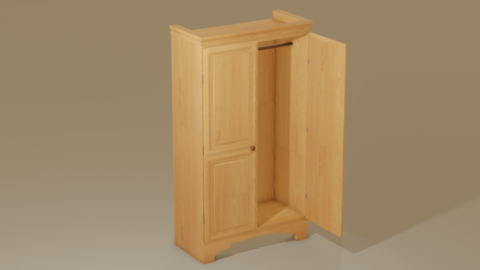 Rustic wardrobe Free 3D model_1
