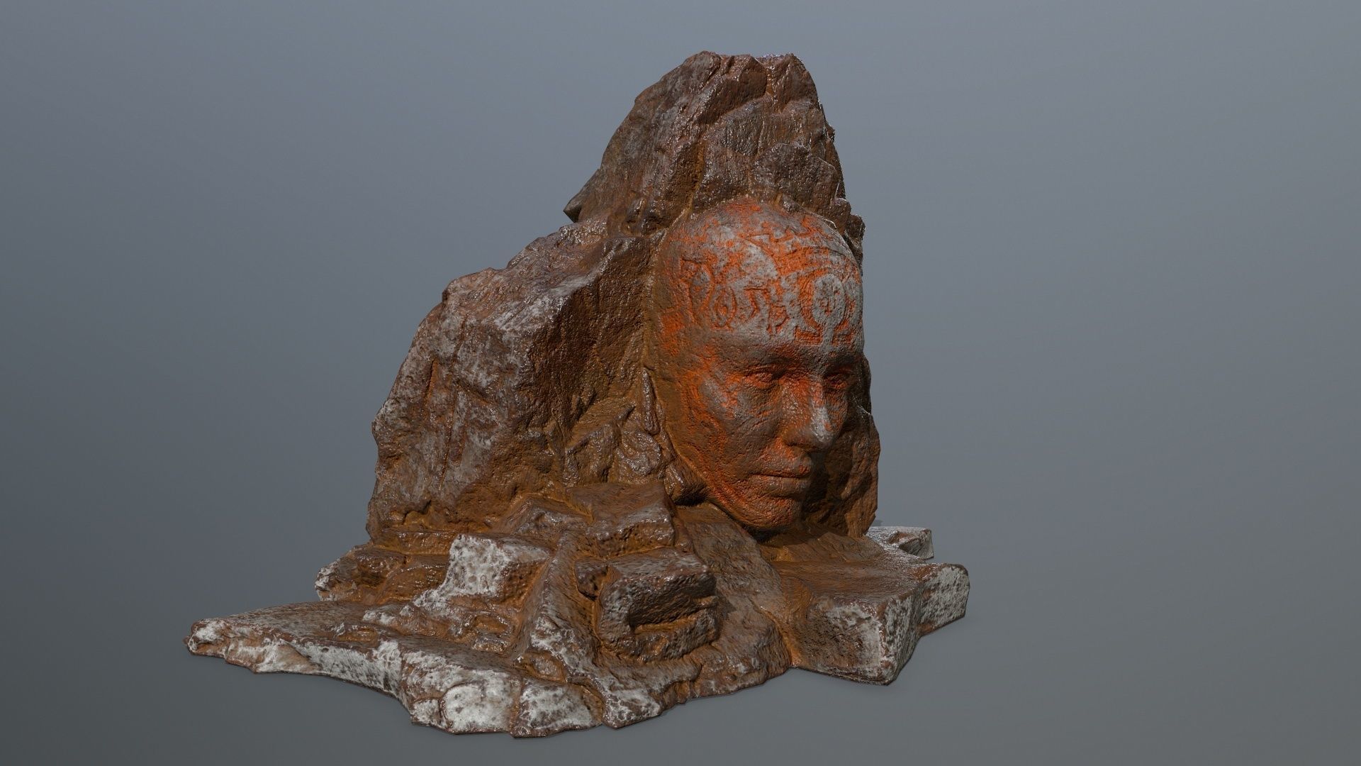 Mountain face Low-poly 3D model_4