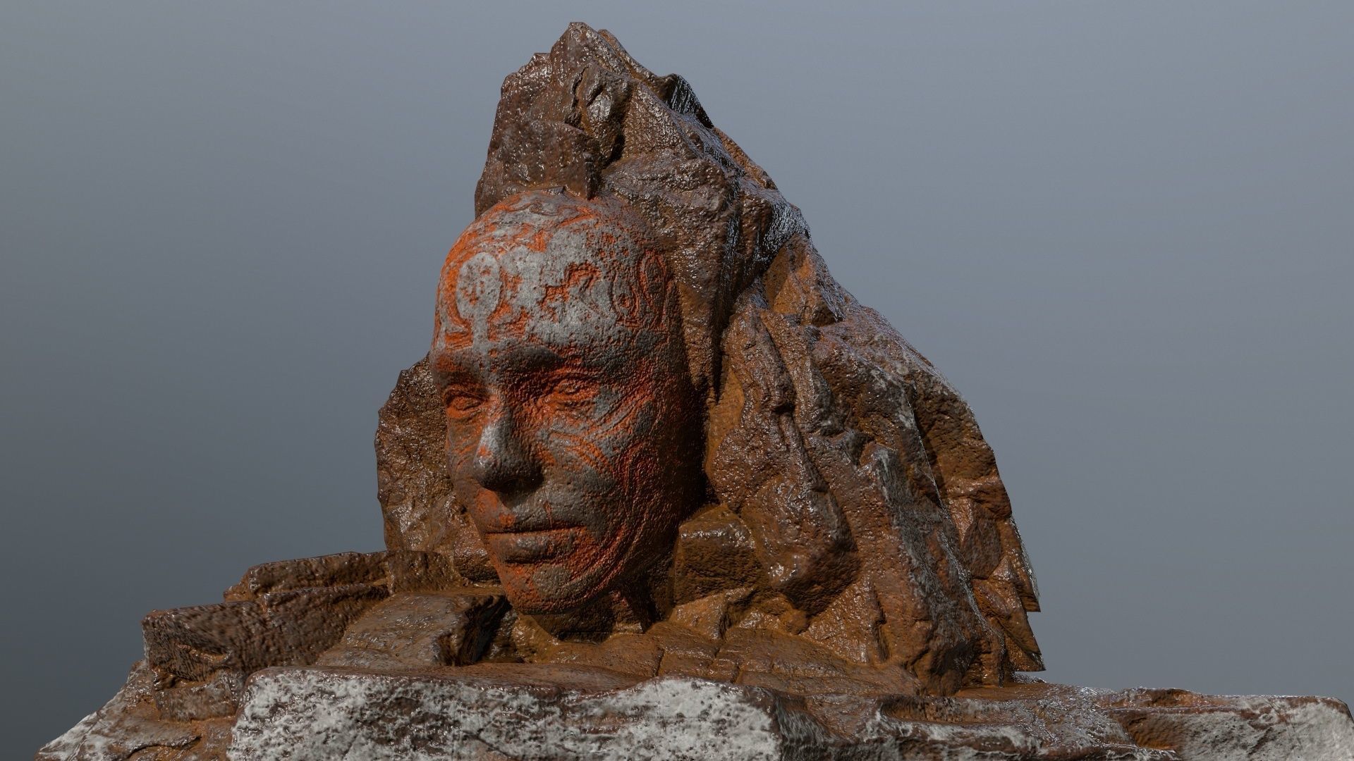 Mountain face Low-poly 3D model_3