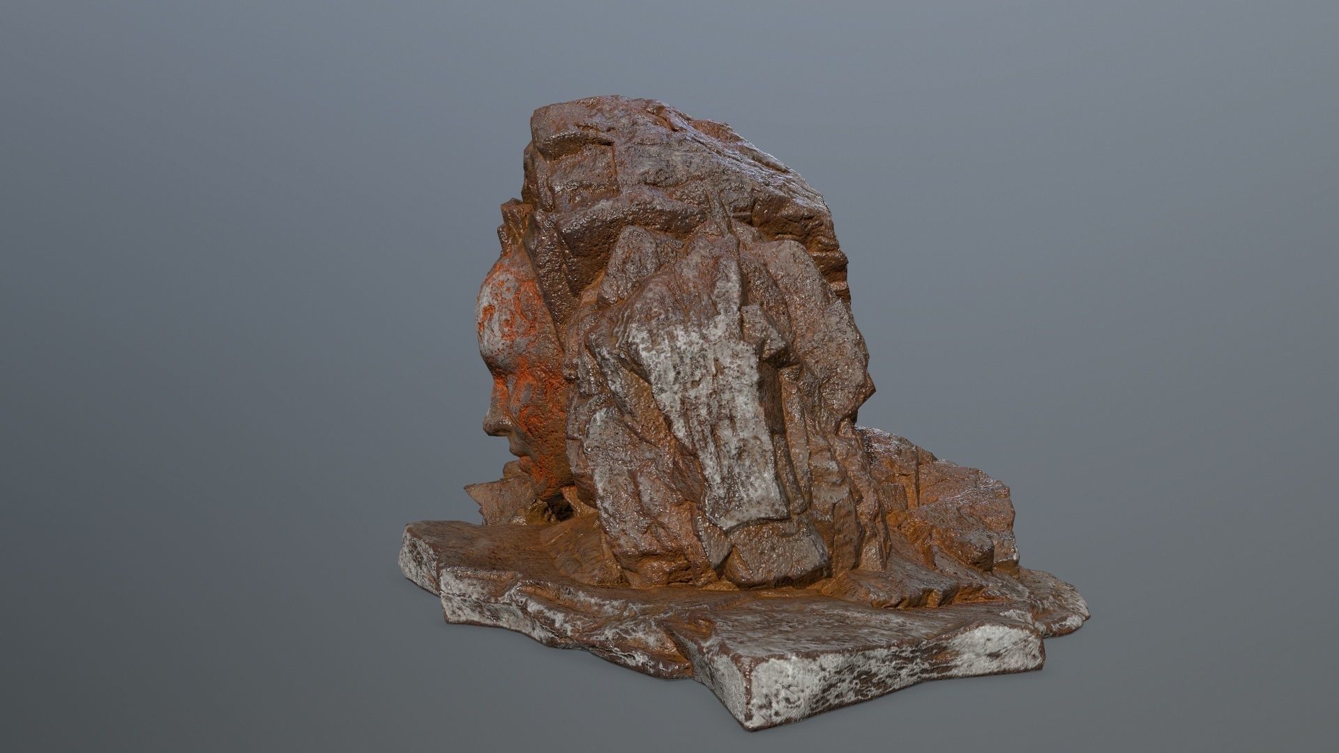 Mountain face Low-poly 3D model_9