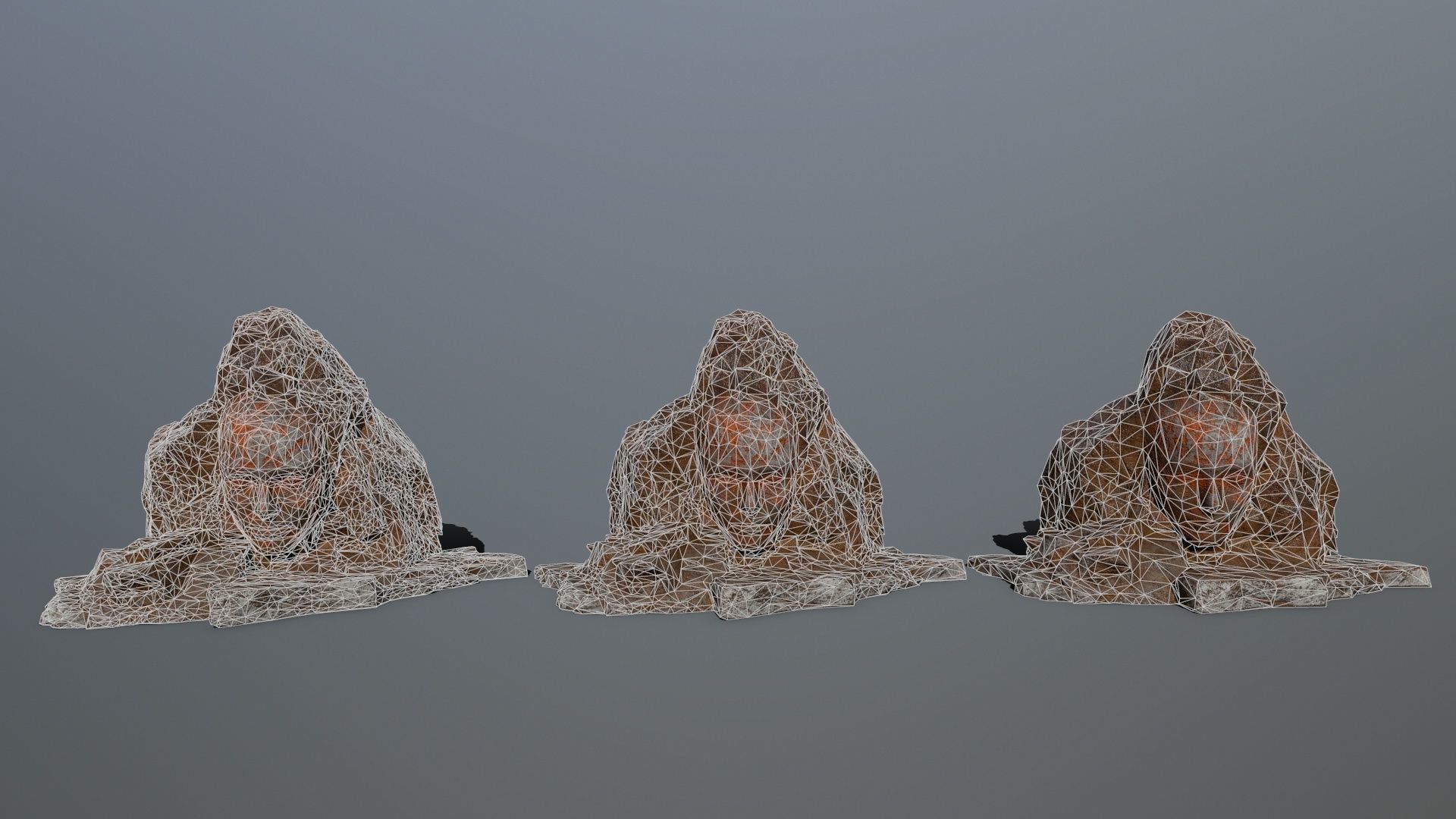 Mountain face Low-poly 3D model_2