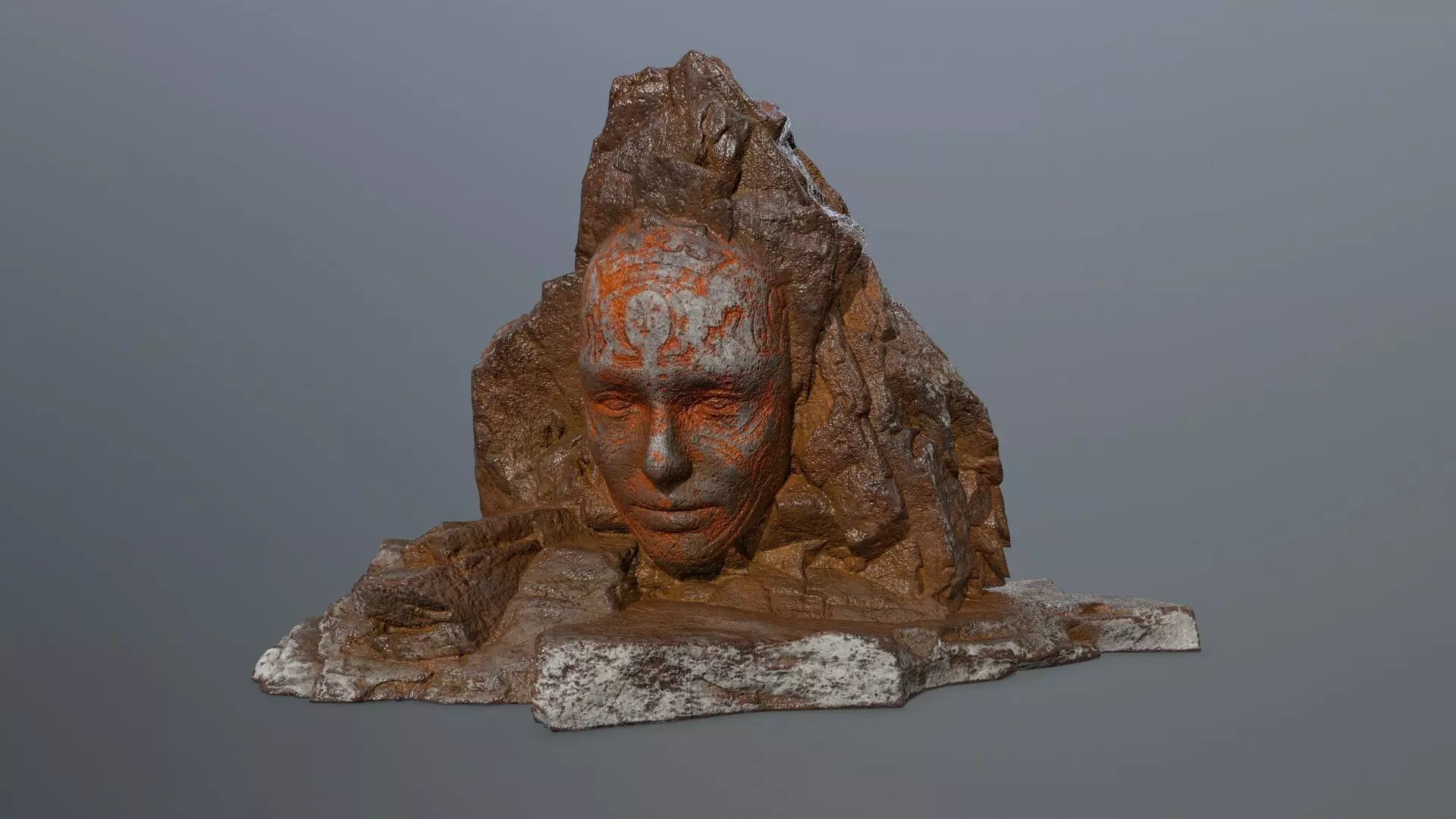 Mountain face Low-poly 3D model_0