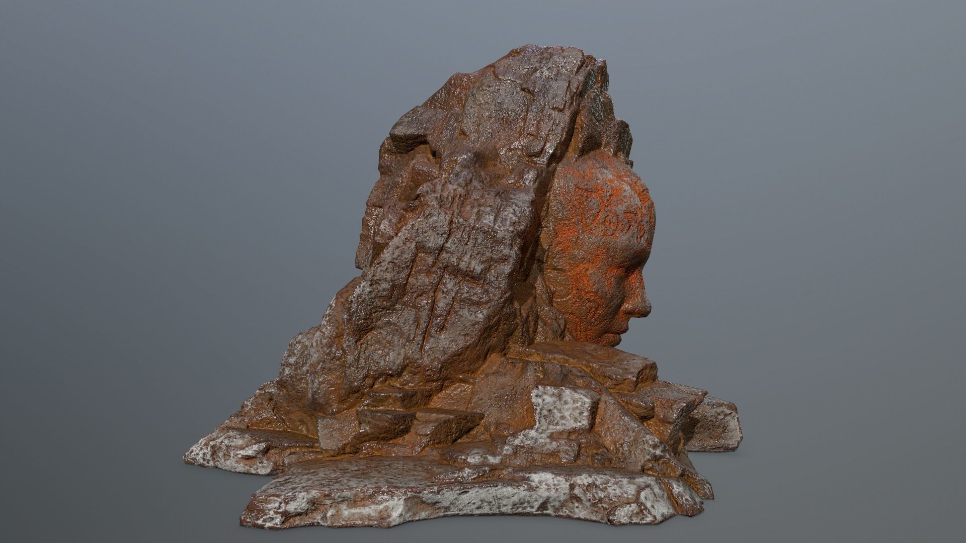 Mountain face Low-poly 3D model_5