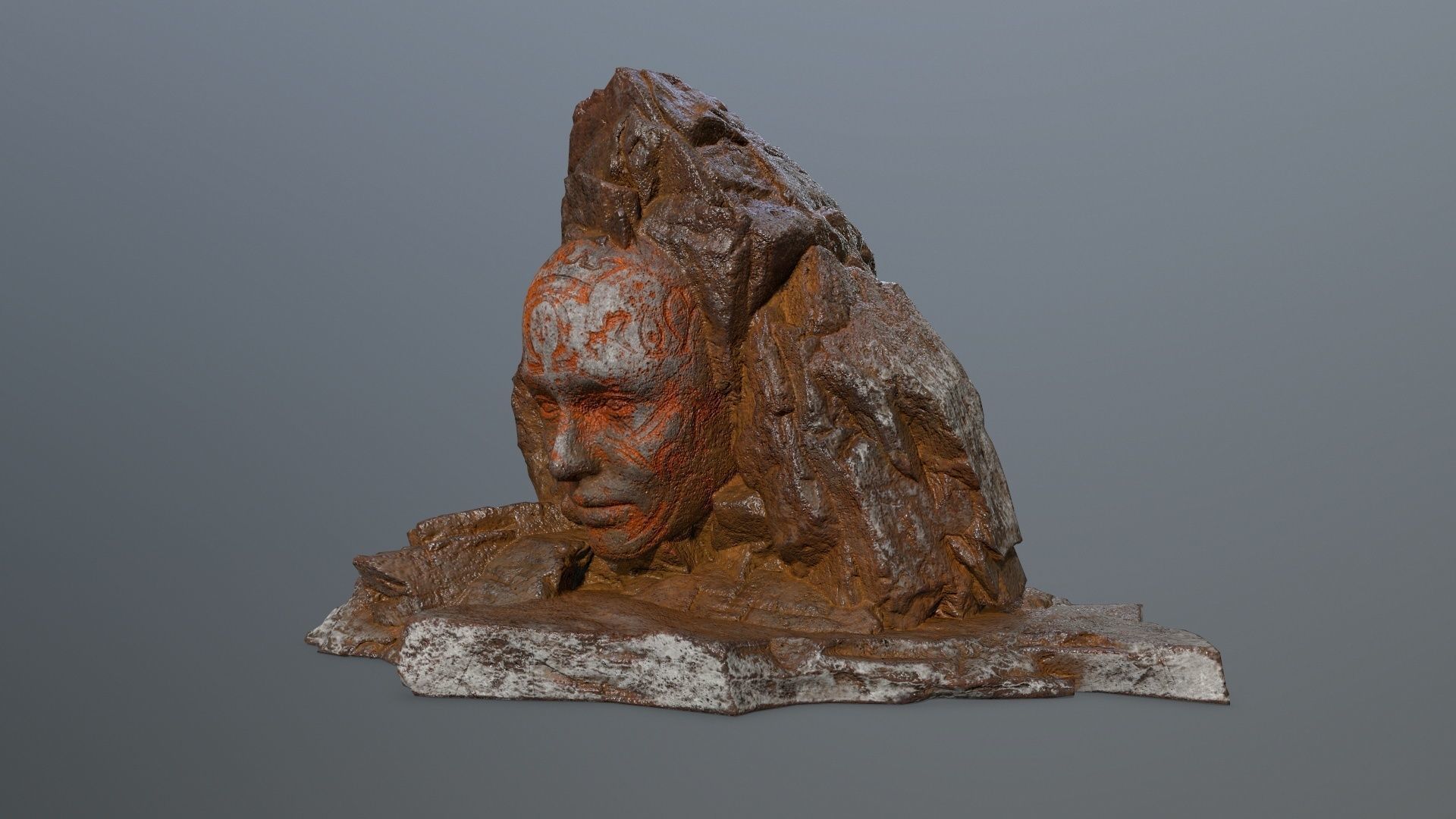 Mountain face Low-poly 3D model_10