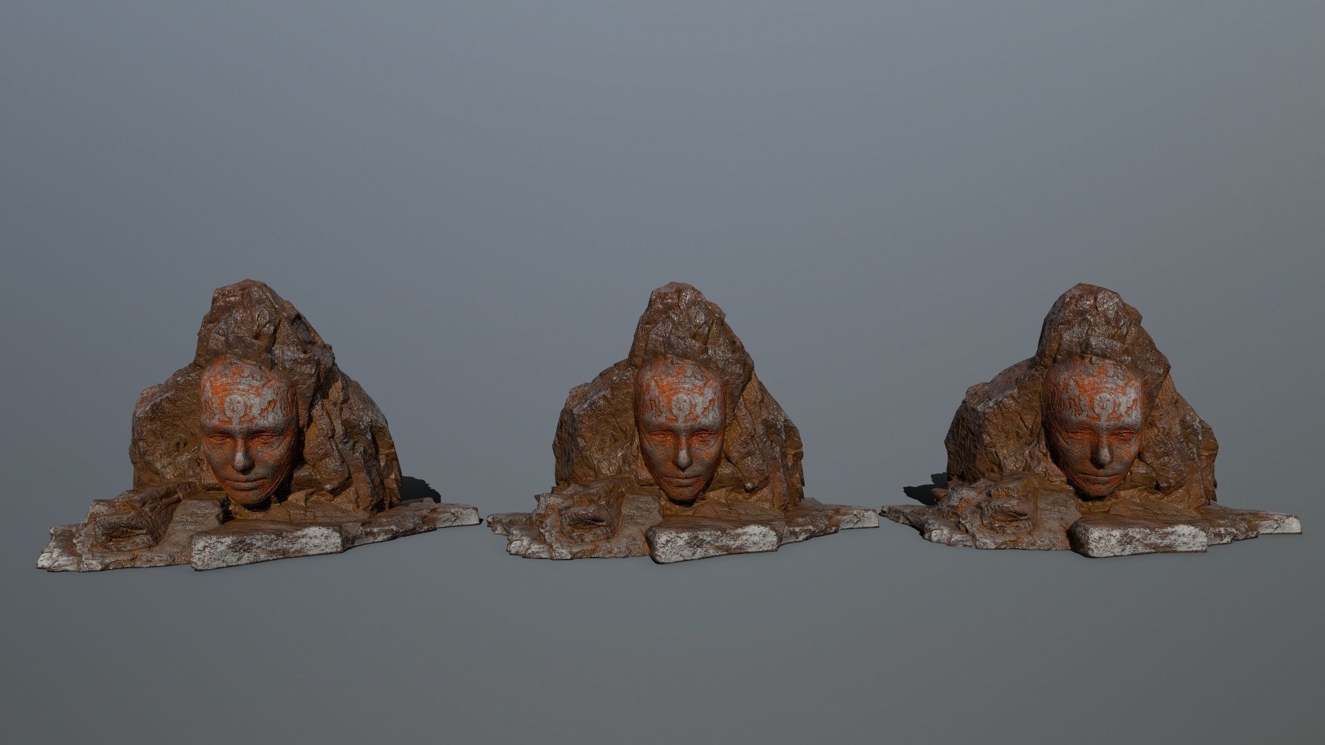 Mountain face Low-poly 3D model_1