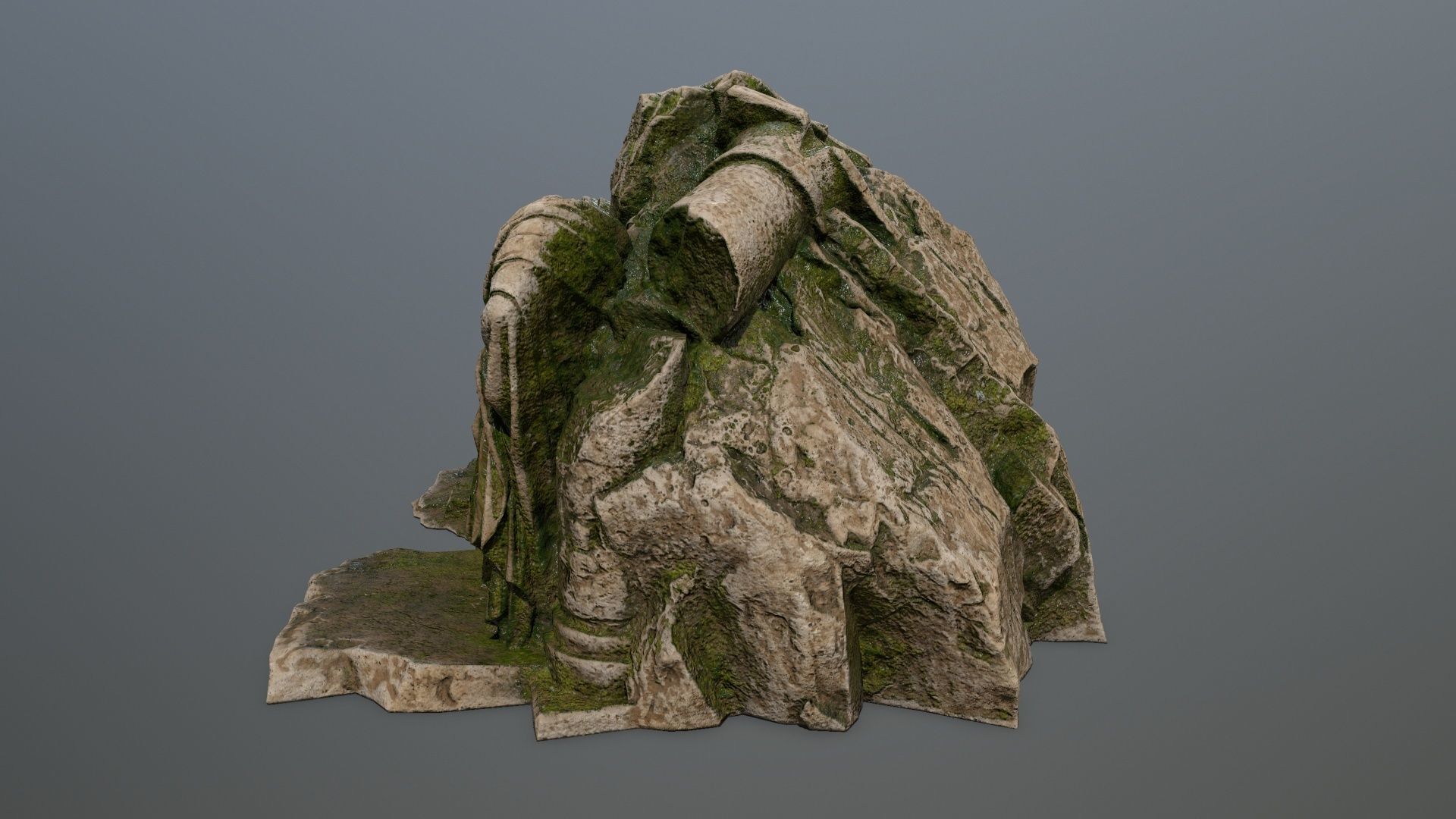statue mountain  Low-poly 3D model_4