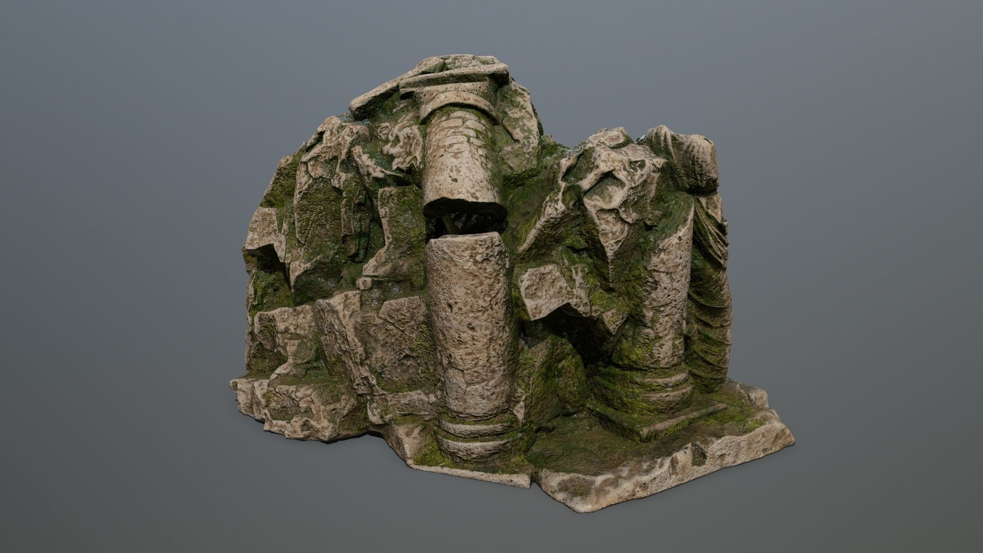 statue mountain  Low-poly 3D model_7