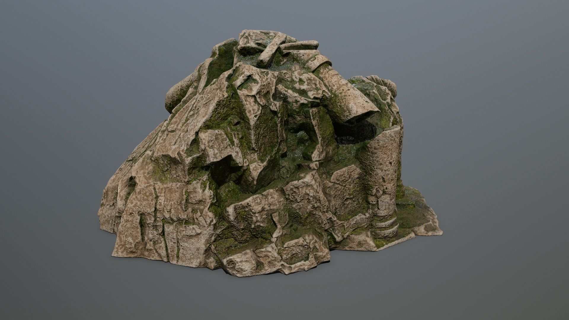 statue mountain  Low-poly 3D model_6