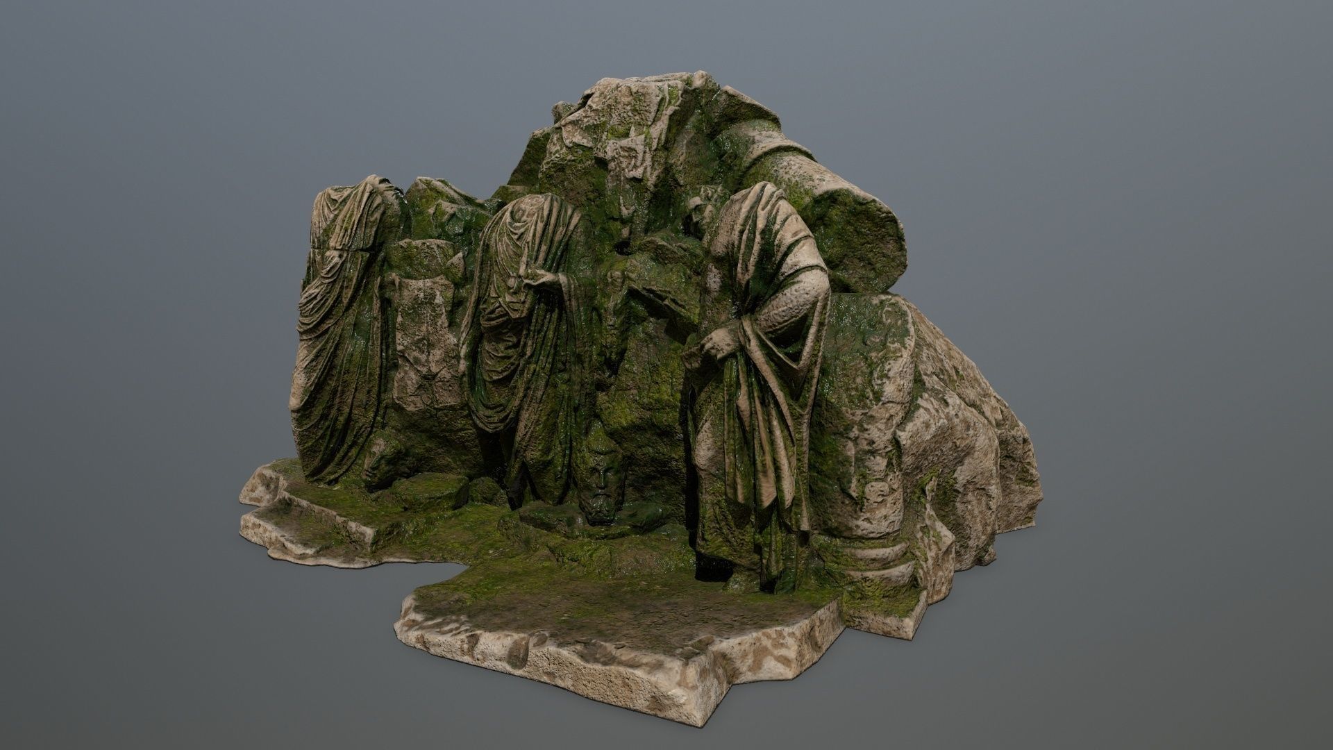 statue mountain  Low-poly 3D model_3