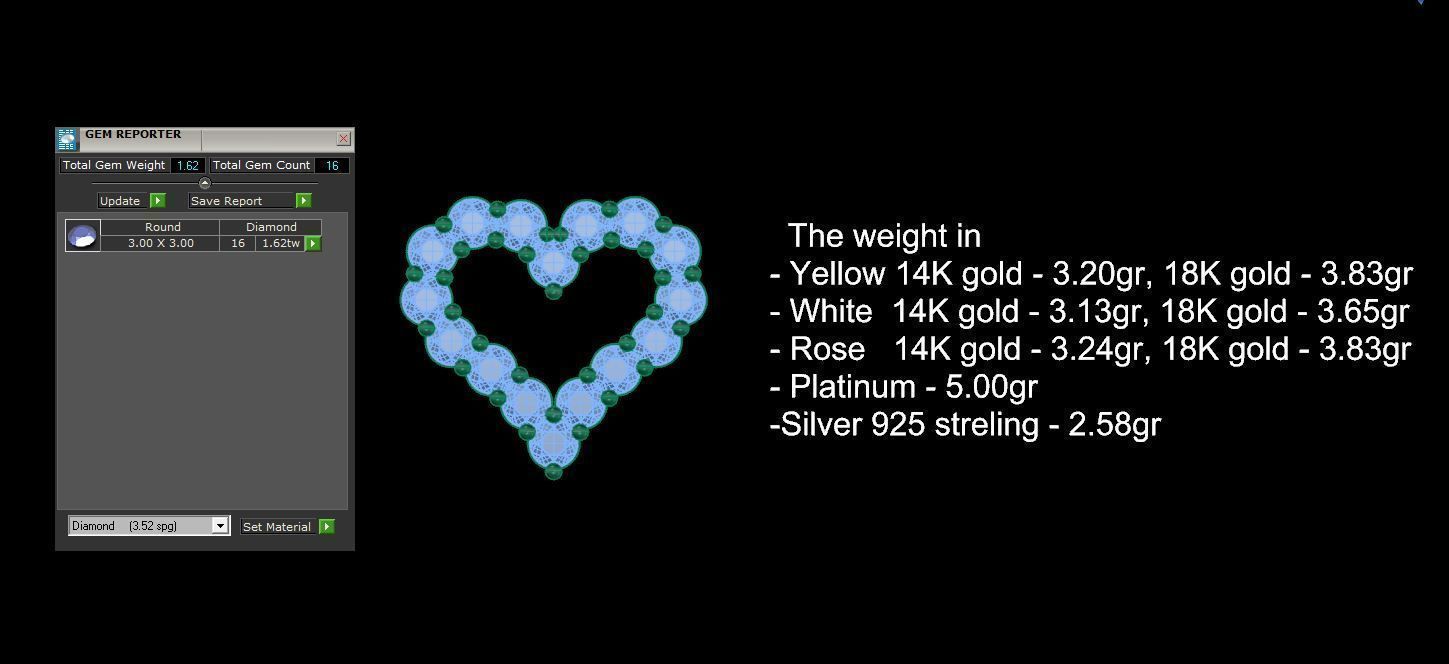 Pendant Heart 3D print model_13