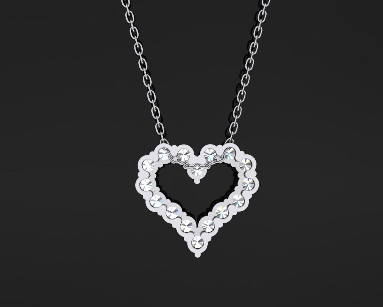 Pendant Heart 3D print model_3
