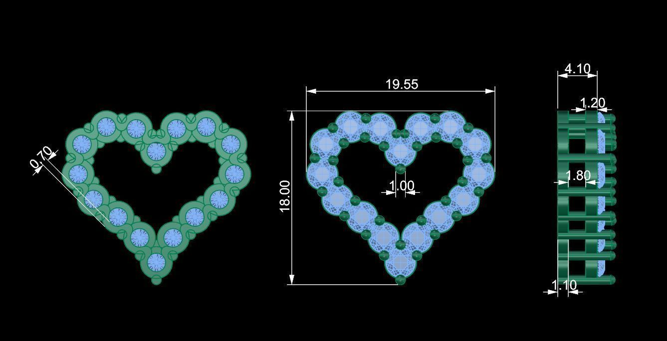 Pendant Heart 3D print model_12