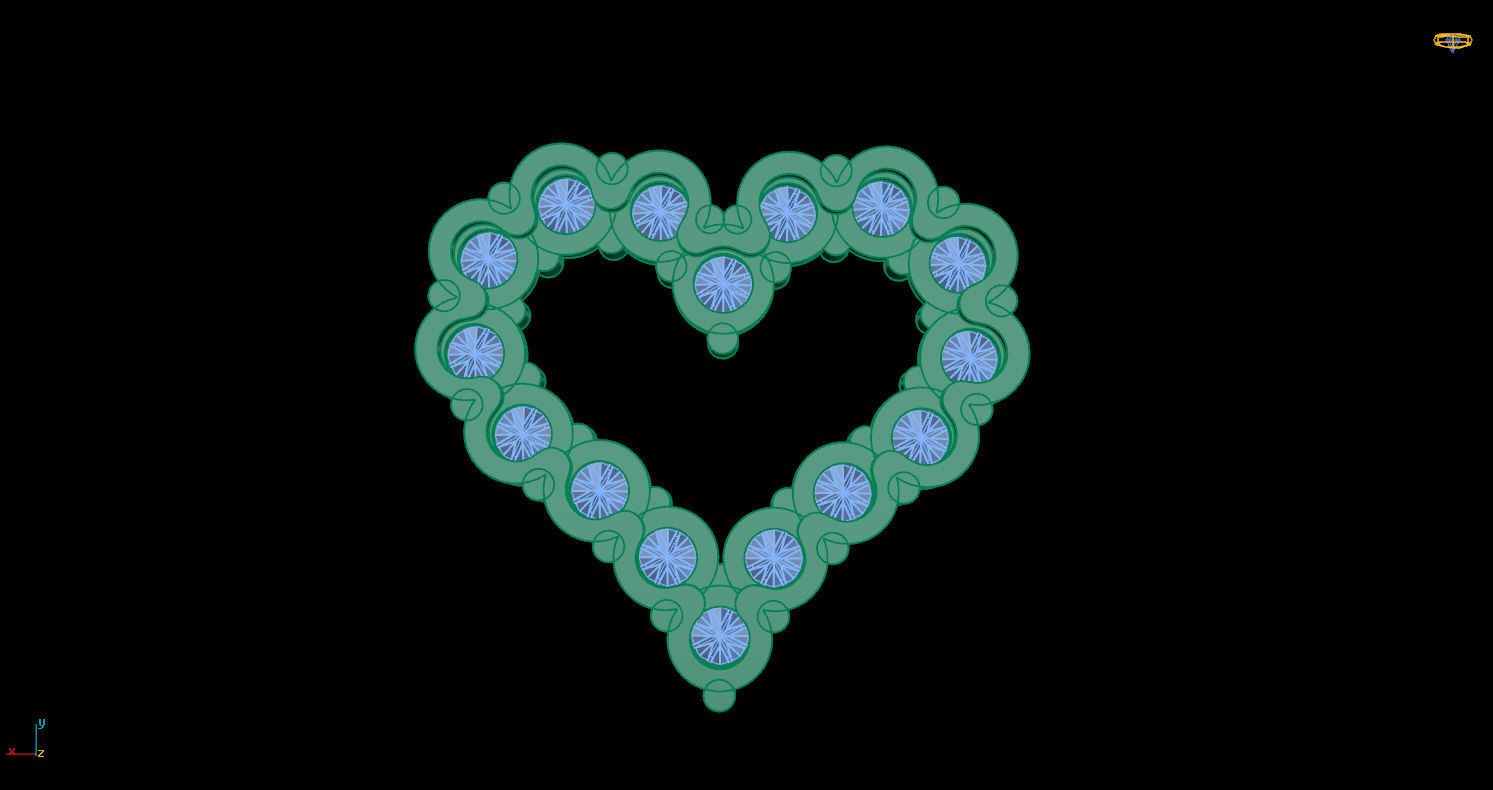 Pendant Heart 3D print model_9