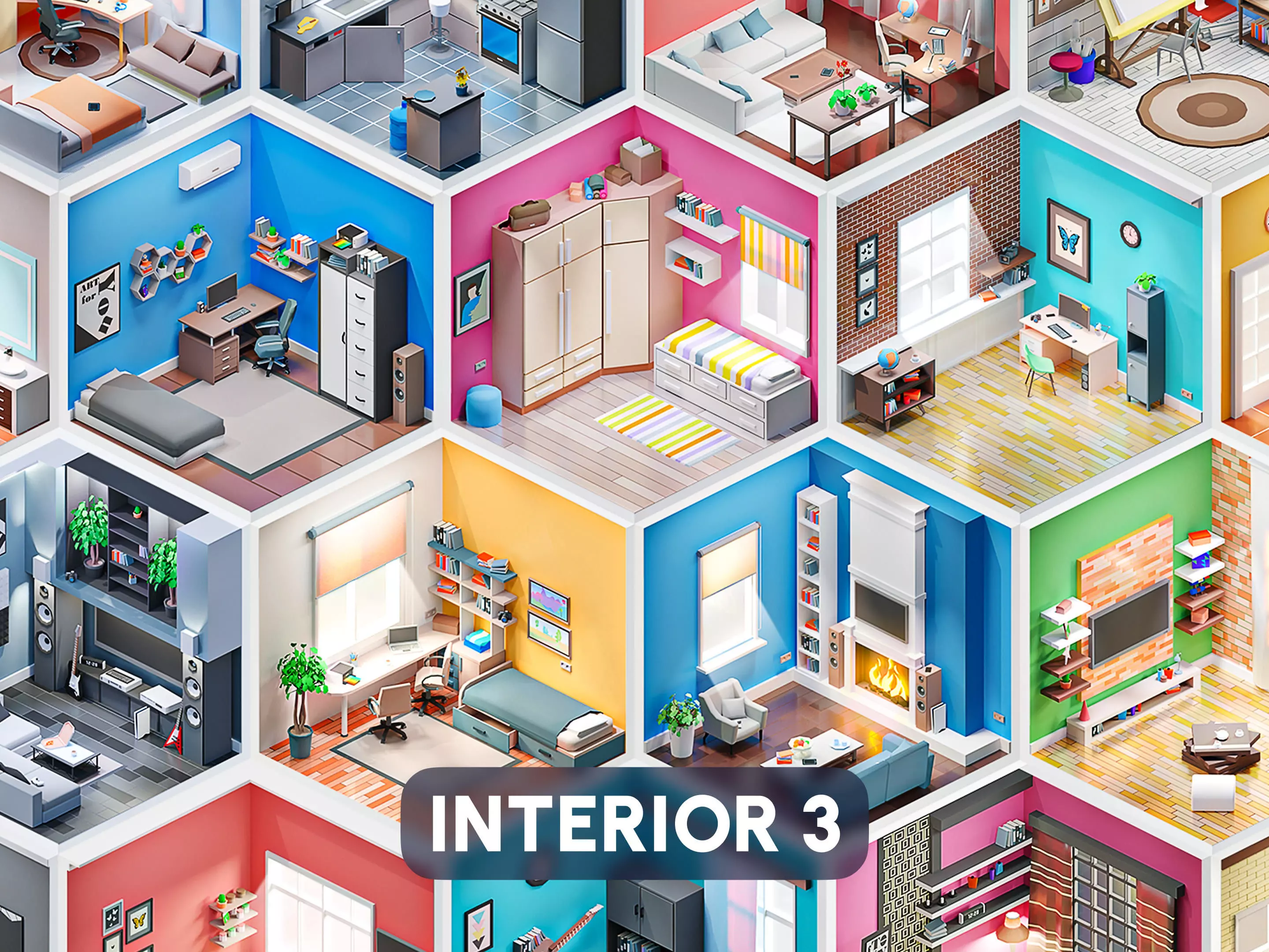 Interior 3 Low-poly 3D model_0