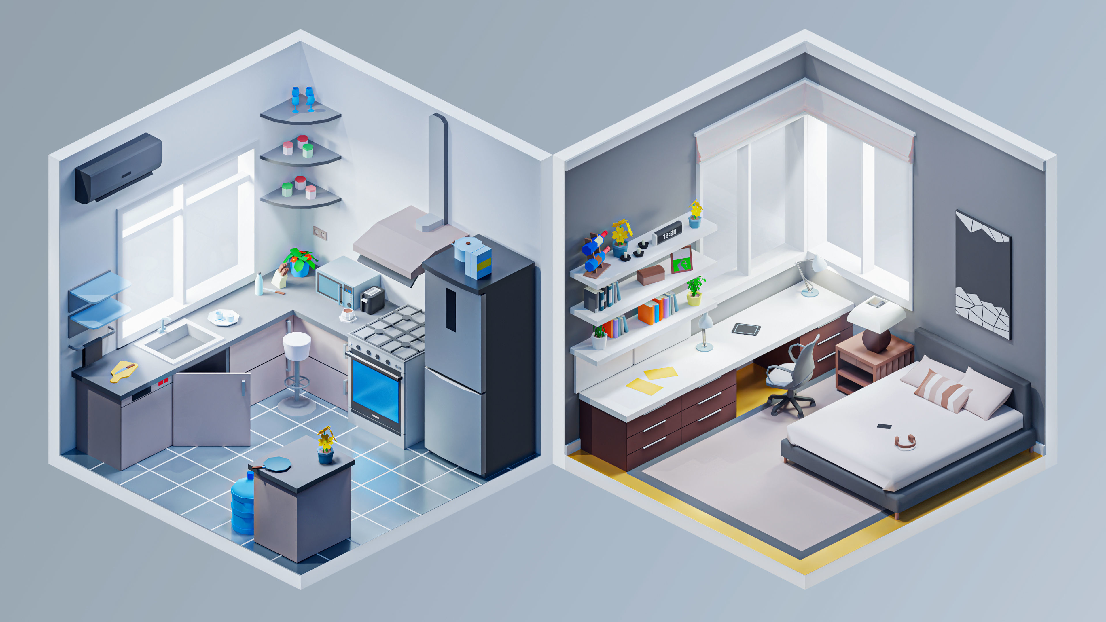 Interior 3 Low-poly 3D model_15