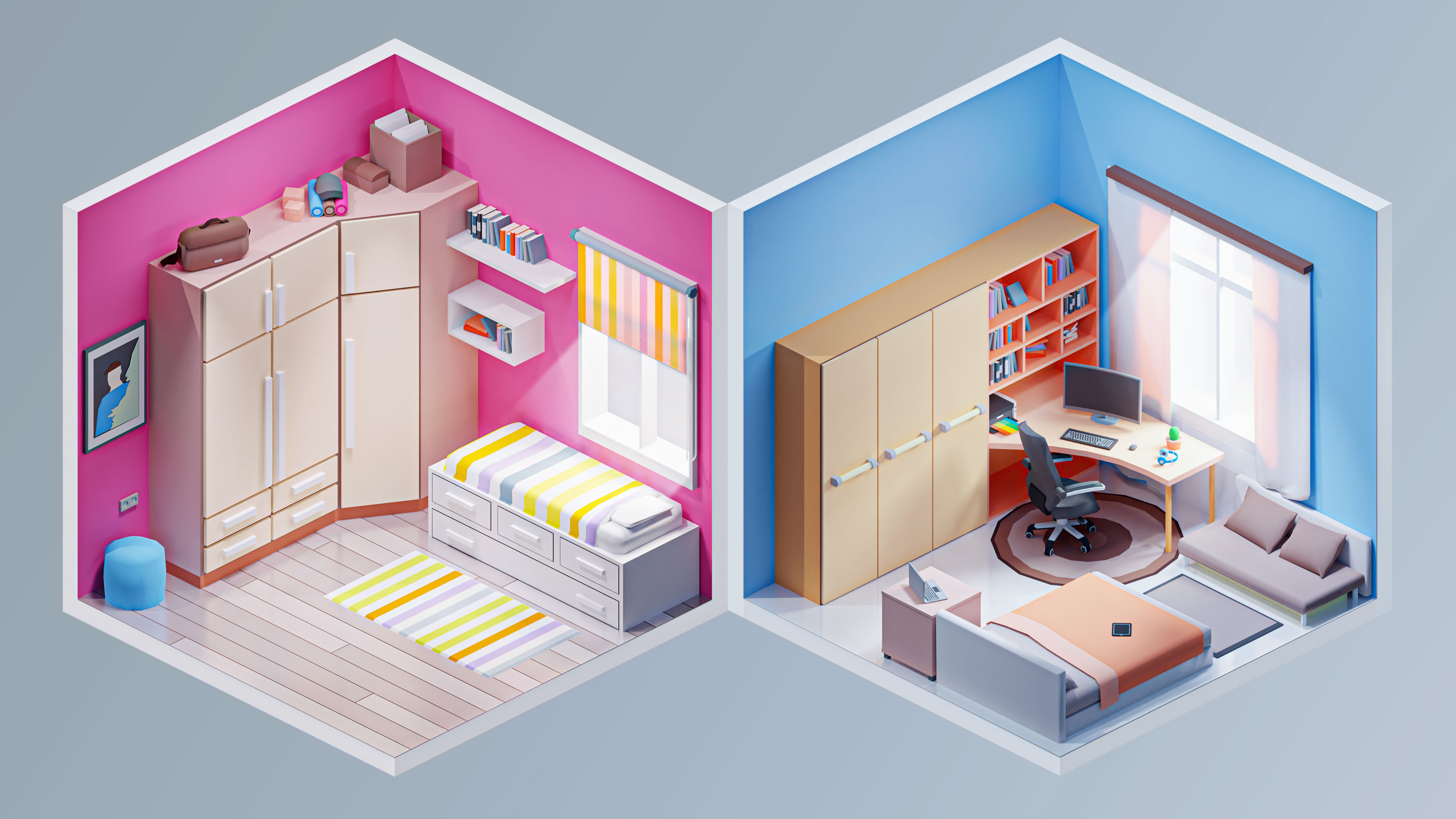Interior 3 Low-poly 3D model_11