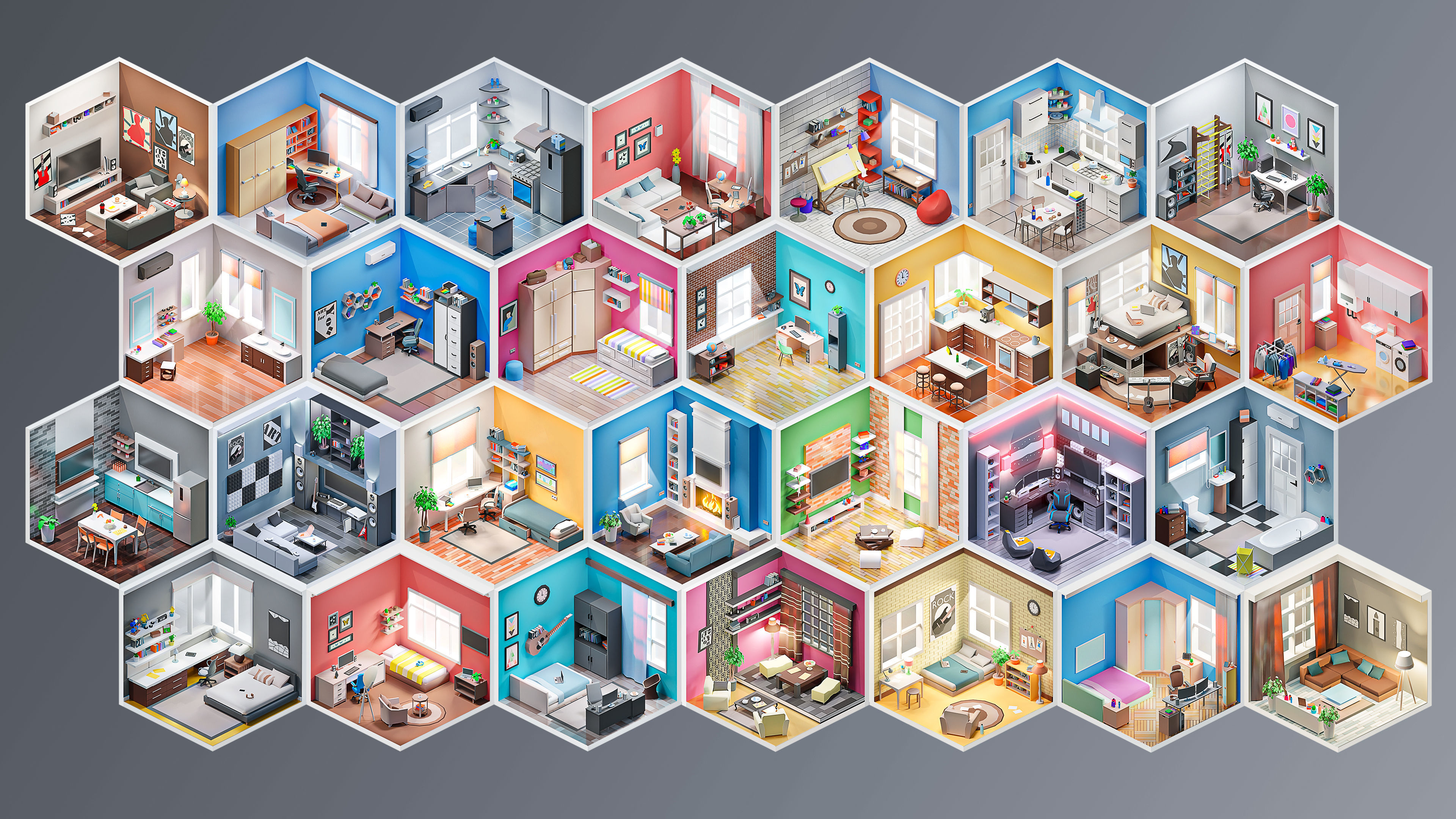 Interior 3 Low-poly 3D model_2