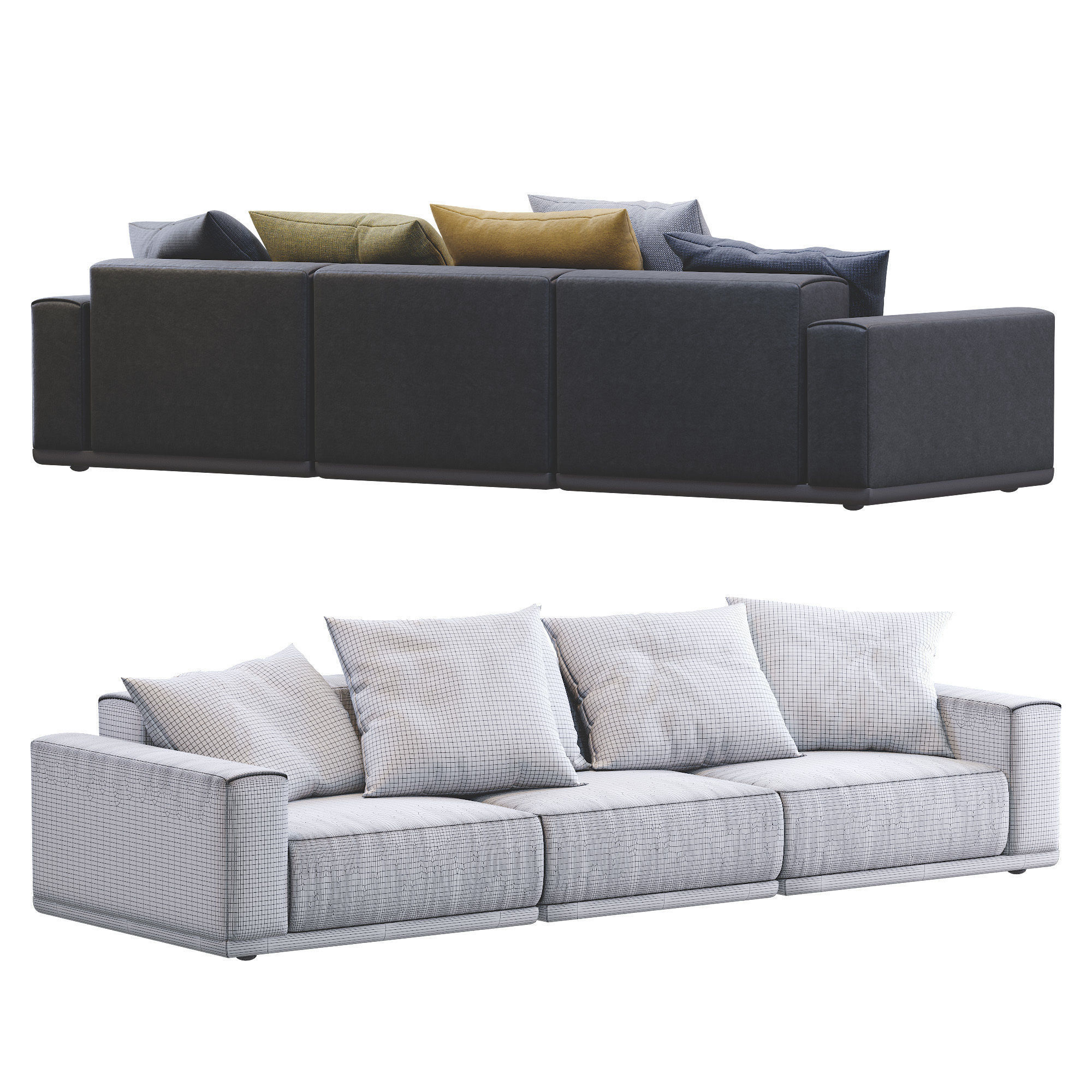 Leather Sofa Xyz 3 3D model_7