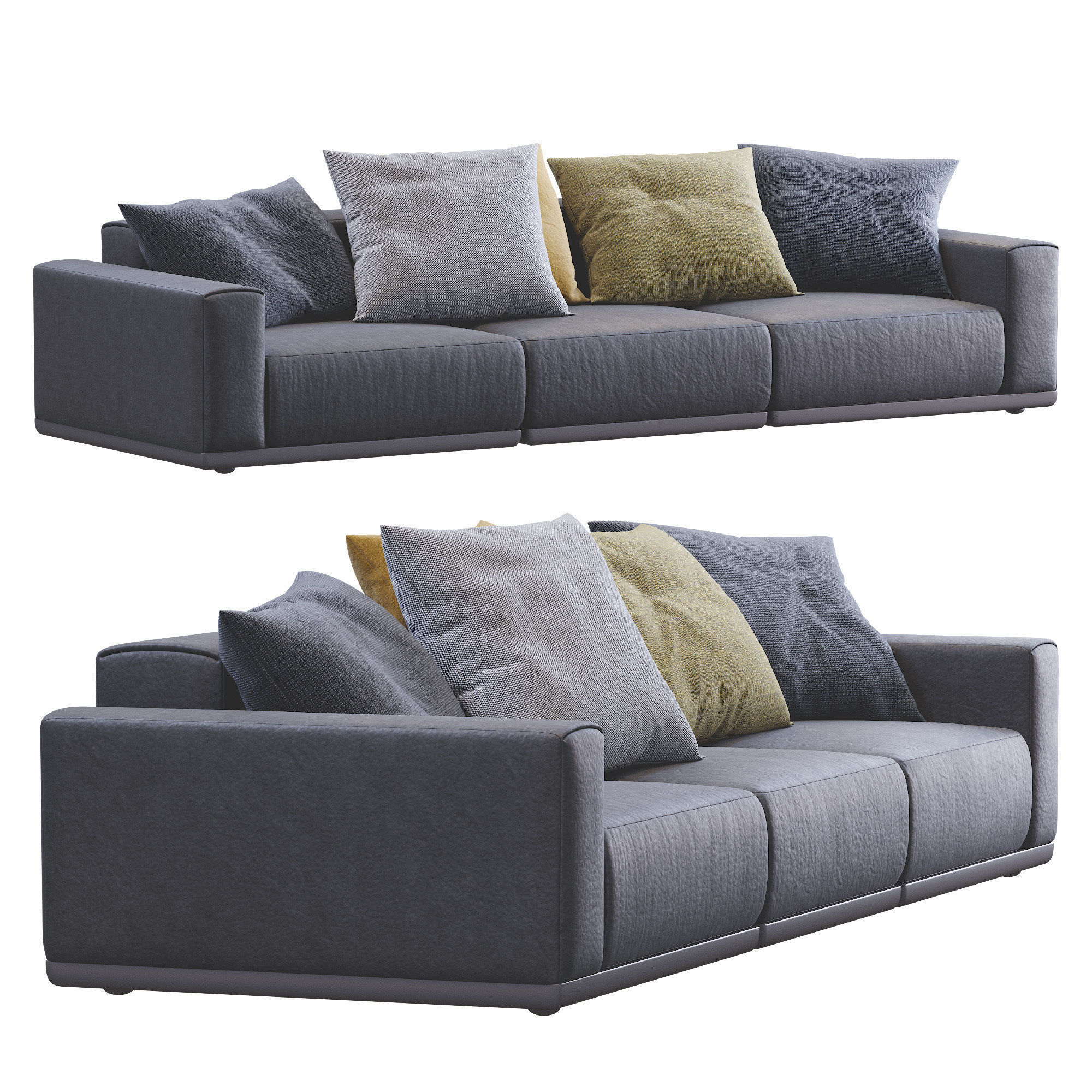 Leather Sofa Xyz 3 3D model_6