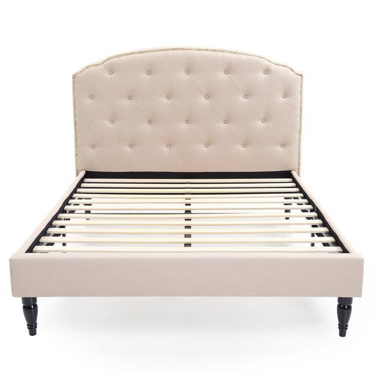 Evendale Tufted Upholstered Low Profile Platform Bed - 2 Colour 3D model_4