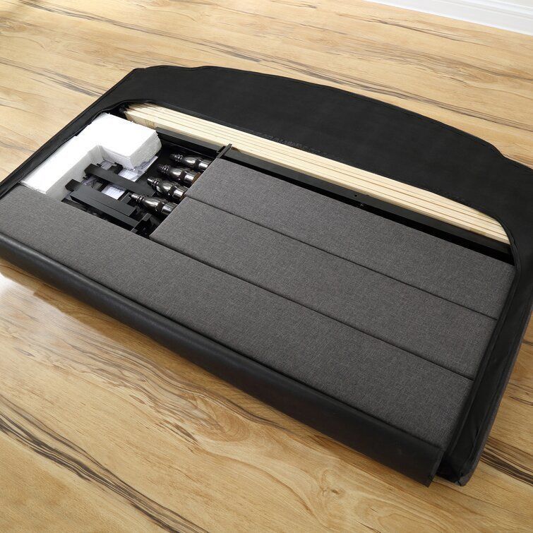 Evendale Tufted Upholstered Low Profile Platform Bed - 2 Colour 3D model_15