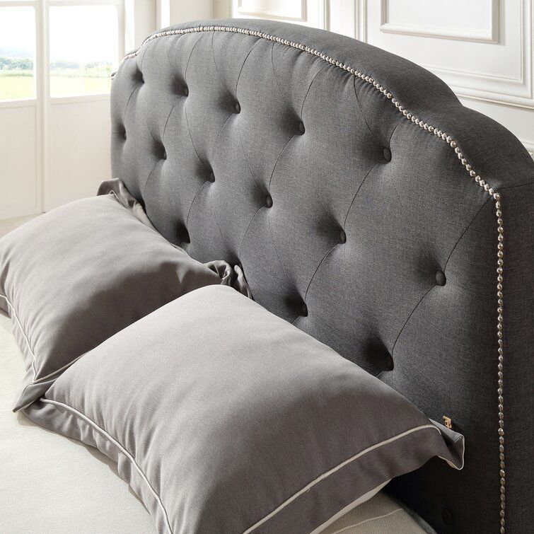 Evendale Tufted Upholstered Low Profile Platform Bed - 2 Colour 3D model_8